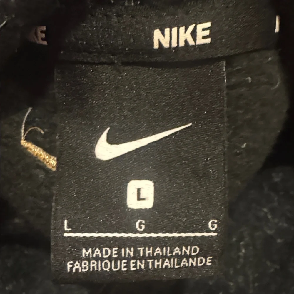 Nike Therma Fleece S Cowl Black pullover Gold embroidered Oversized. Size - LG - Picture 10 of 11